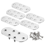 HARFINGTON 4pcs Straight Bracket 3.3 x 1.5 Stainless Steel Flat Fixing Brackets Mending Plate Corner Brace Connector with 24 Scr