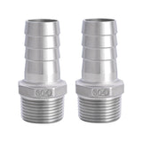 Happyreise Stainless Steel Hose Barb Fitting,1/2 Hose Barb to 3/8 Male NPT, for Water Fuel Air (Pack of 2)