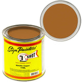 1 Shot Lettering Enamel Paint, Professional Pinstriping and Lettering Paint 8 OUNCE CAN- 1/2 PINT 110L/8Z (110L- Metallic Copper