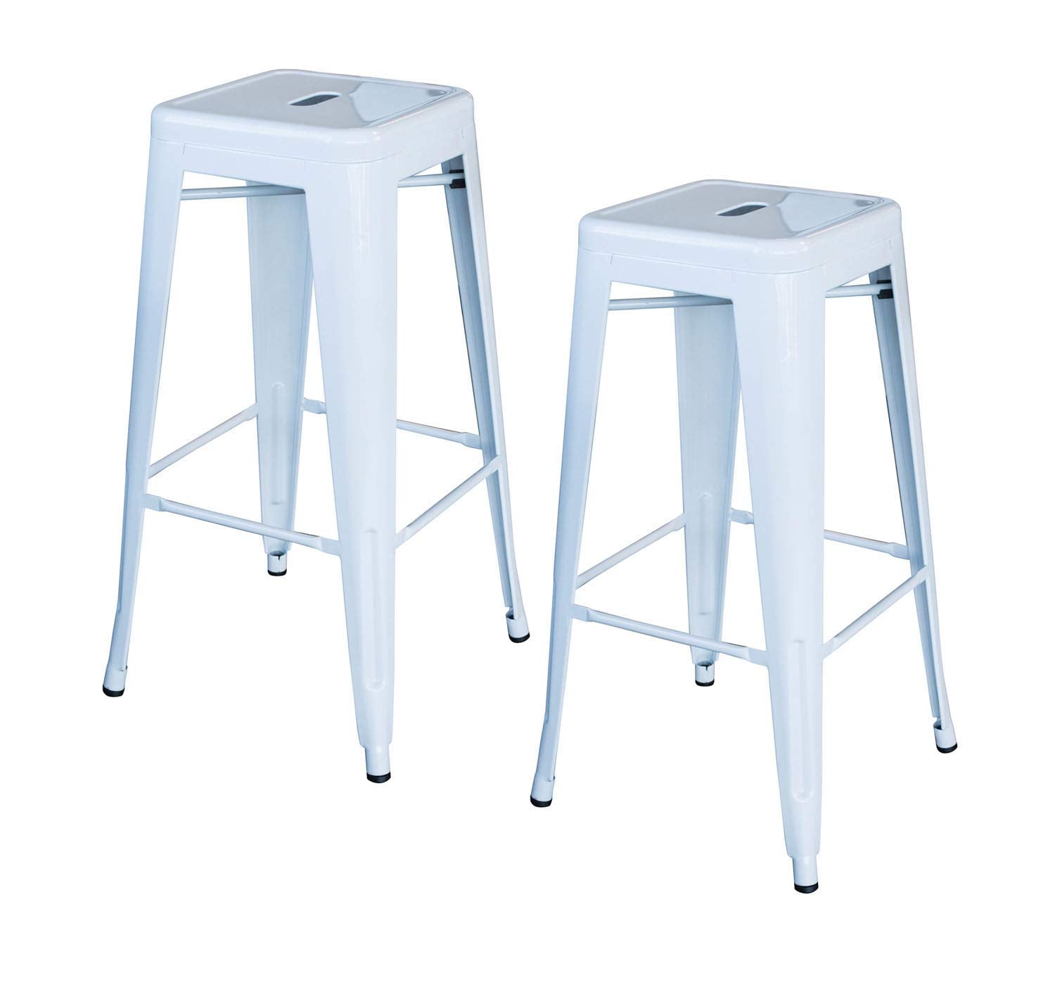 Amerihome Bs030W2Pk Loft White 30 In. Metal Bar Stool 2 Piece
