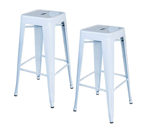 Amerihome Bs030W2Pk Loft White 30 In. Metal Bar Stool 2 Piece
