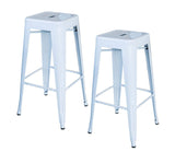 Amerihome Bs030W2Pk Loft White 30 In. Metal Bar Stool 2 Piece
