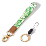 Hsxnam Wrist Lanyard Key Chain, Cute Wristlet Strap Keychain Holder for Women Men Keys ID Badges Phone Airpods, Palm Leaves