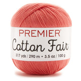 Premier Yarn Cotton Fair Solid Yarn, Bright Peach, 3 Pack