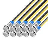 Gebildet 10pcs 6mm LED Metal Indicator Light 110V-220VAC Waterproof Signal Lamp (White)