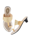 Shoetopia Classic Heeled Golden Kolhapuri For Women & Girls /Eu39,Golden,6,B0DFVHC53L
