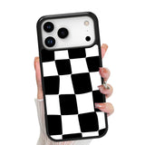 KANGHAR for iPhone 17 Pro Max Case 2025 Checkered Anti-Skid Aesthetic Cute Pattern Magnetic [Compatible wth Magsafe] Slim Shockp