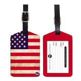 Nutcase Designer Luggage Travel Baggage Tags Set Of 2 With Name Card Inside Usa Flag