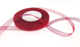 Dxeud Sheer Organza Ribbon (Dark red, 1/2 x 50 Yards)