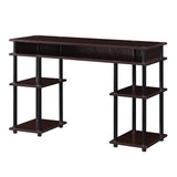 Convenience Concepts Designs2Go No-Tools Student Desk with Shelves in Espresso Wood Finish