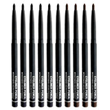 10PCS Black Automatic Waterproof Inner Eyeliner, Eyeshadow & Eyebrow Pencil - Multi-Use Cream Pen for Liner, Shadow & Brows