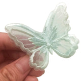 FQTANJU 15pcs Butterfly Lace Trim, Double Layers Organza Butterfly Decor Applique Patches Embroidery Sewing Lace Fabric Handmade