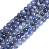 GEM-Inside Natural 6mm Blue Kyanite Loose Beads Round Smooth Genuine Gemstone for Jewelry Making - 15 Inch Strand Crystal Energy