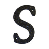 RCH Hardware 830SBLK152 Decorative Solid Cast Iron 6 Tall House Address Letter S, Matte Black Finish, Matching Screws Included