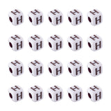 FASHEWELRY 240Pcs Cube White Acrylic Letter Beads 5x5x5mm Letter H Alphabet Beads for DIY Bracelet Necklace Jewelry Making