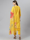 Anni Designer Women'S Polycotton Straight Kurta With Pant & Dupatta (Nilesh Yellow_S_New01_Yellow_Small),Yellow,S,,,