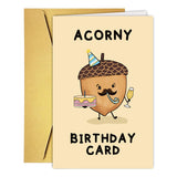 Funny Acorn Pun Birthday Card for Men Women, Cute Birthday Card & Gift for Dad Mom Family Friends Coworkers Him Her, Hilarious B