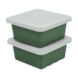 ECR4Kids Square Bin with Lid, Storage Containers, Hunter Green, 2-Pack