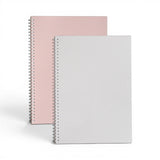 Innaxa College Ruled A4 Spiral Notebook | 2 Pastel Color LitePink, White 100 Gsm Paper | Premium Ruled Lined Journal Set For O