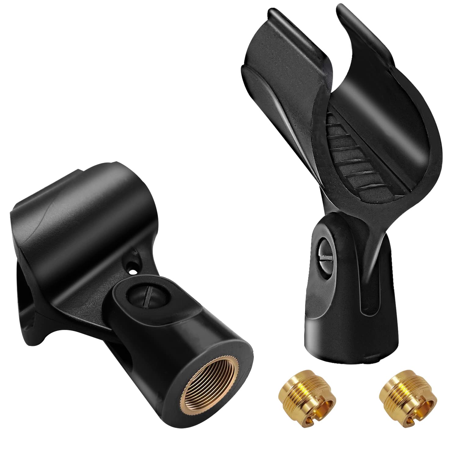 Mictop Universal Microphone Clip Holder, Comes with 5/8 Male to 3/8 Female Screw Adapter Suitable for Handheld Microphones,