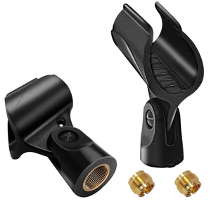 Mictop Universal Microphone Clip Holder, Comes with 5/8 Male to 3/8 Female Screw Adapter Suitable for Handheld Microphones,