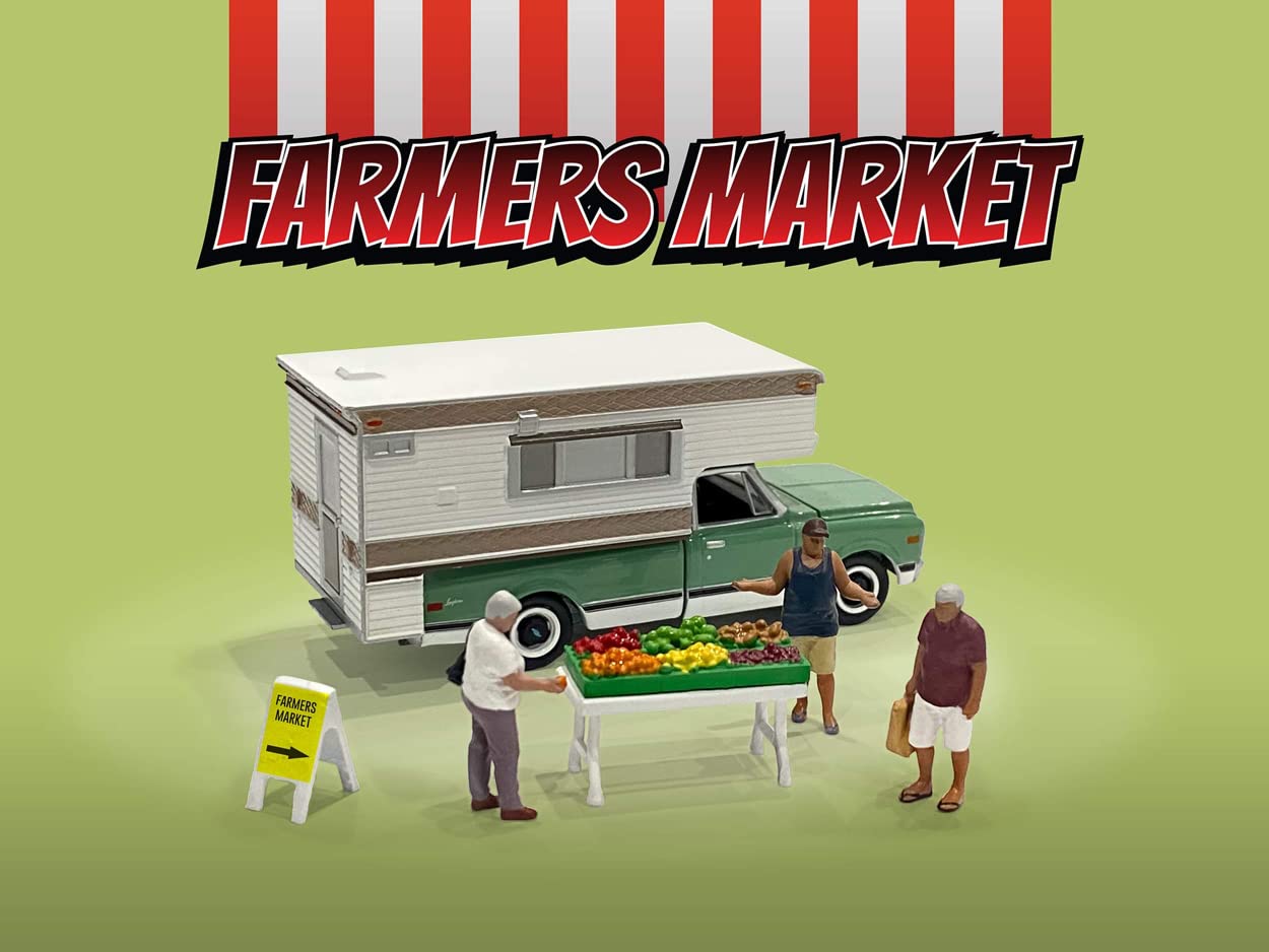 American Diorama Farmer'S Market 1:64 Metal Figures Set Ad-76501Mj