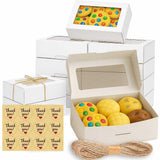 30 Pack Treat Boxes for Desserts - Cookie Boxes with Window for Gift Giving - 9x6x3 Inches Small Cookie Containers for Strawberr
