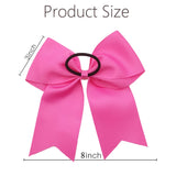 Hipcheer 20pcs 8 Large Pink Cheer Bows for Girls, Hand-made Grosgrain Ribbon Hair Accessories for Teen Girls Softball Cheerlea