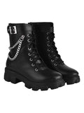 Shoetopia Women'S Flat Boots,Black,5,B0CQKBT2D1