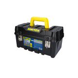SURTEK Tool Box - 17 x 9 x 8 Mobile Tool Carrier with Moulded ABS Plastic Construction & Dual Latching Metal Clasp Design - CPS1