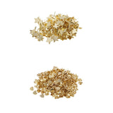 Merishopp 300 Pieces Metal Star Heart Head Brads Paper Fasteners For Scrapbooking Gold