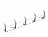 Istar Stainless Steel 5 Pin Bathroom Cloth Hooks Hanger Door Wall Bedroom Bathroom Robe Hooks Rail For Hanging Keys,Clothes,Towe