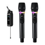 Wireless Microphone, Dual Handheld 2.4G Dynamic Mic with Rechargeable Receiver,Professional Karaoke Microphone, Dual Vocal Picku