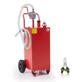 40 Gallon Fuel Tank With Pump, Heavy Duty Portable Gasoline Tank With Roller/Hose/Fuel Transfer Storage Tank for Cars, Trucks, M