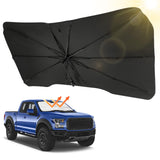 JOYTUTUS Windshield Sun Shade Umbrella, Fit for Ford 2015-2024 F150 F250 F350, Front Window Sun Shade with 360 Rotation Bendable