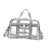 Zoomella Pvc Clear Tote Bag Casual Transparent Handbag For Hiking Business Trip Beach Light Gray