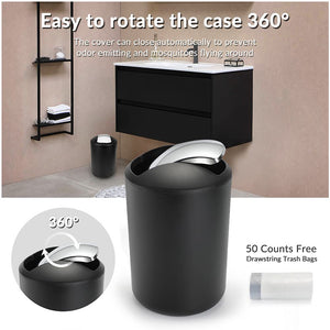 Bathroom Sets Accessories,Plastic 6 Piece Bathroom Accessory Set Bathroom Trash Can Set with Drawstring Trash Bags,Toothbrush Ho