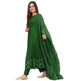 Gosriki Women'S Rayon Anarkali Soild Kurta With Dupatta Set(Kumt-New-Dress-Green_Xl-Green_X-Large),Green,,B0987THBZC