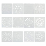 Gnognauq 12 Pack Mandala Dotting Stencils Template Mandala Art Dotting Tools for Painting Rocks Canvas Wood