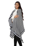 Icw WomenS CrossBorder FourGrid Versatile Printed Cotton Scarf Stoles Shawl Scarves Dn145 (Blue)