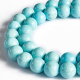 100pcs 10mm Blue Turquoise Beads Natural Gemstone Beads Loose Beads for Crafting and Jewelry Making