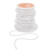 Crafts Faux Silver Pearl Beads Garland - 6mm 32 Yds/100 Ft Silver Pearl Strands Spool Pearl String Bead Roll for DIY Wedding Par
