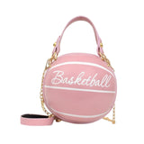 Calandis Pu Shoulder Bag Purse Basketball Shaped Crossbody Bag For Cosmetics Shopping Pink | Womens Handbags & Bags