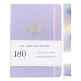 Dotted Notebook Journal 180Gsm Bamboo Thick White Paper 160 Pages 5*5Mm Dot Grid, Lay Flat Binding,Colored Silver Edges, Bookmar