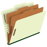Pendaflex Classification Folders 2 Dividers, Light Green, Letter, 10/BX (17173)