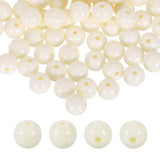 HARFINGTON 100pcs Creamy White Acrylic Round Beads 10mm Dia 1.9mm Hole Plastic Resin Smooth Balls Loose Bead for Jewelry Making 