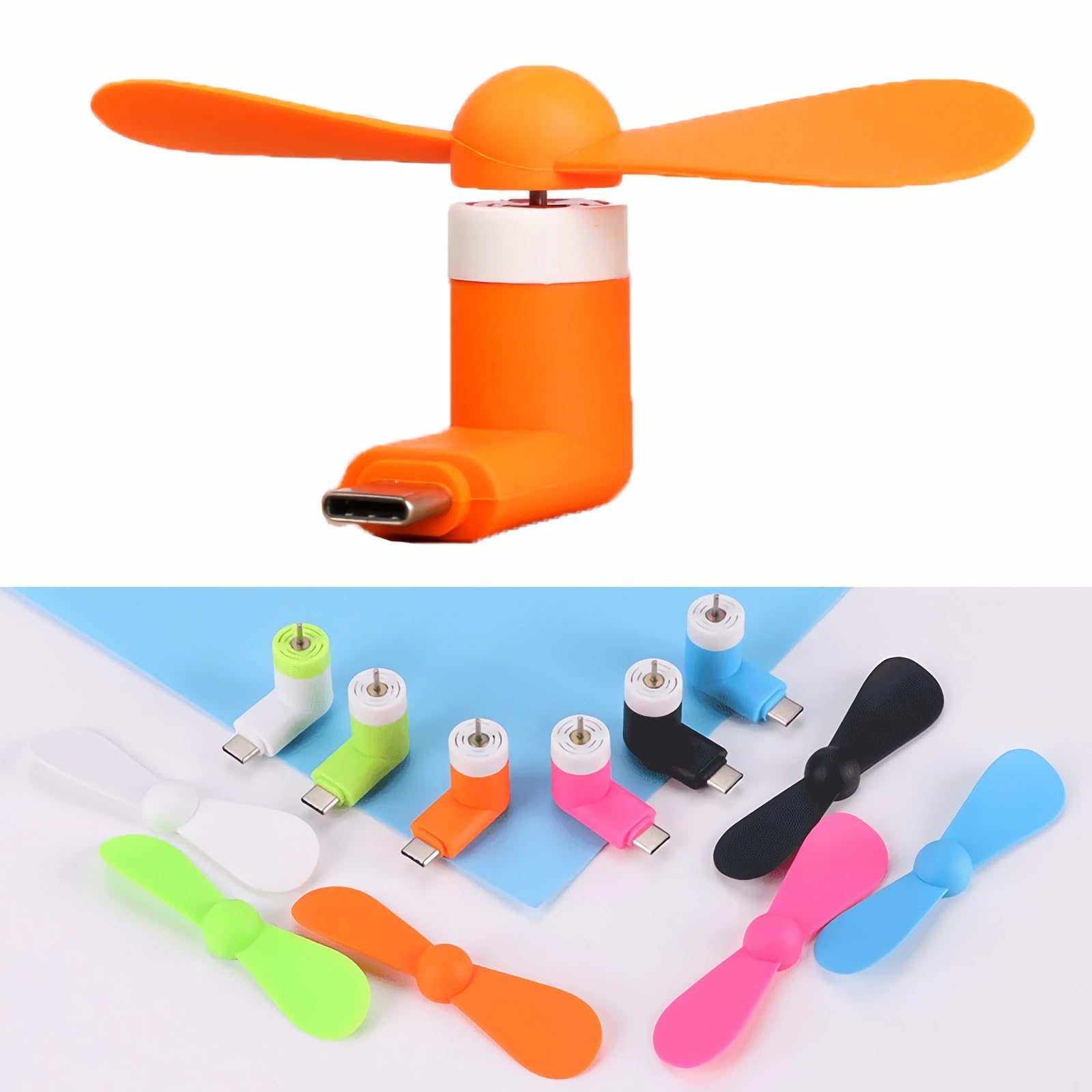 MIMIRACLE Mini Cellphone Fan Portable Mobile Phone Fan Compatible with TypeC iPhone and TypeC Phone, Summer Accessories (6 Pack)