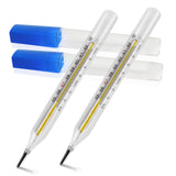 ?&? Clinical Glass Thermometer for Underarm 2PCS - Classic Non Digital Thermometer for Adults - Accurate Easy Reading by HARIKA 