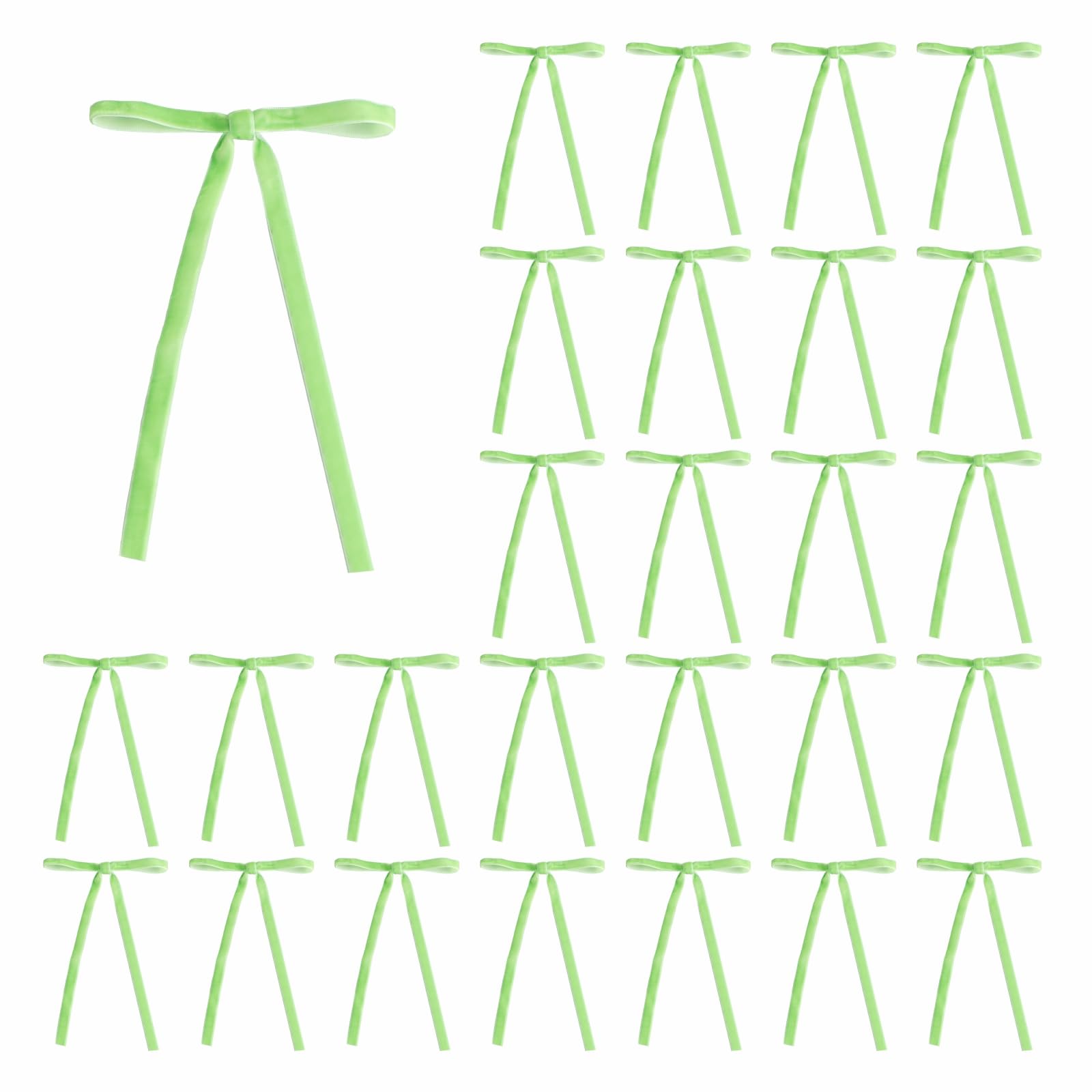 Meseey 30 Pcs Apple Green Velvet Christmas Bows 5 x 7 Inch Rustic Vintage Wedding Velvet Ribbon Gift Bows for Tree Wreath Garlan