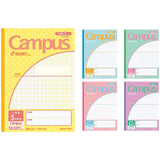 KOKUYO Campus Notebook, Easy Erasing, Semi-B5, 5mm(0.2in) Grid Ruled, 0.4 inch (10 mm) Solid Line, 30 Sheets, Pack of 5, Water D